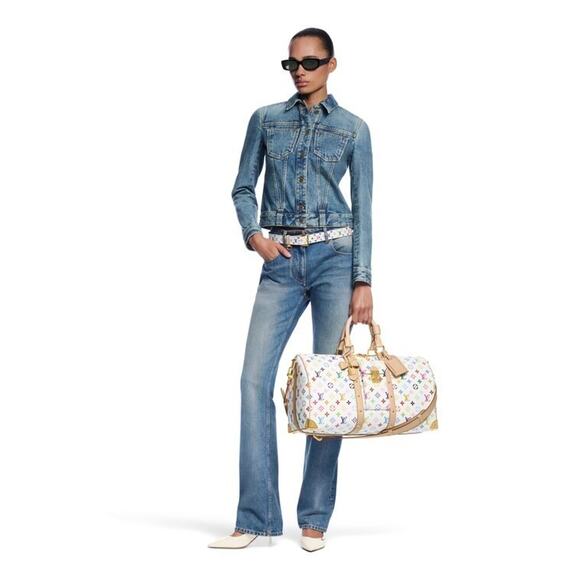 Louis Vuitton x Murakami White Multicolor Logo D-Ring Belt 90 2025 LTD RARE NEW - Picture 9 of 16